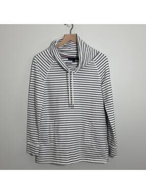 Tommy Hilfiger S Striped Cowl Neck Pullove Sweatshirt Nautical Black White